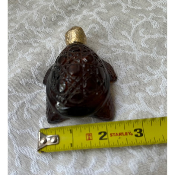 Turtle Figurine Amber Glass Collectible Decor Animal Paperweight cologne bottle - Picture 4 of 5